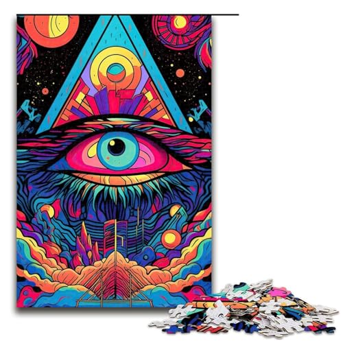 1000-teiliges psychedelisches Puzzle für Erwachsene, unmögliches Puzzle zum Stressabbau für Teenager ab 14 Jahren, 1000 Teile 1000-teiliges psychedelisches Puzzle für Erwachsene, unmögliches Puzzle zum Stressabbau für Teenager ab 14 Jahren, 1000 Teile von mowenbingpeng