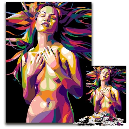 1000teiliges Puzzle „Hot Girl Pop Art“ unmögliches Puzzle für Erwachsene pädagogisches Denkspiel künstlerische HeimbüroDekoration ab 14 Jahren 1000 Teile (38 x 26 cm) von mowenbingpeng
