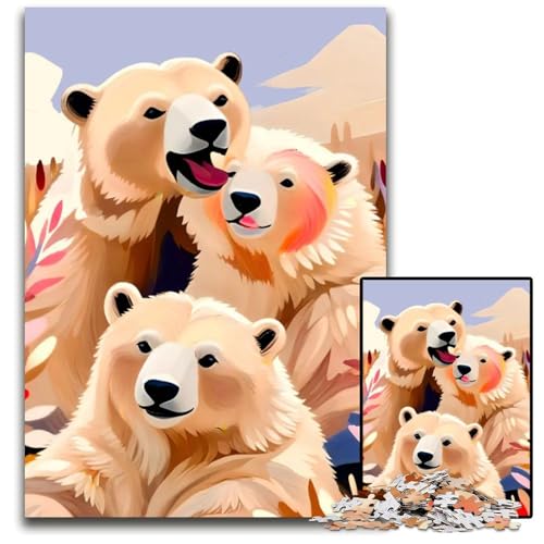 1000teiliges Puzzle Eisbären unmögliche Puzzles für Erwachsene pädagogisches Denkspiel künstlerische HeimbüroDekoration ab 14 Jahren 1000 Teile (75 x 50 cm) von mowenbingpeng