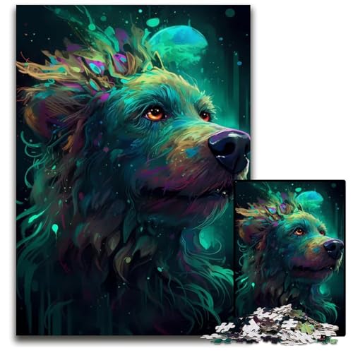 1000teiliges Puzzle PudelhundZauberei Holzpuzzle ideal für Liebhaber perfektes Weihnachts Neujahrs und Valentinstagsgeschenk 1000 Teile (75 x 50 cm) von mowenbingpeng