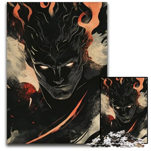 1000teiliges Puzzle dunkle Figur mit Flammen unmögliches Puzzle für Erwachsene pädagogisches Denkspiel künstlerische HeimbüroDekoration ab 14 Jahren 1000 Teile (75 x 50 cm) von mowenbingpeng