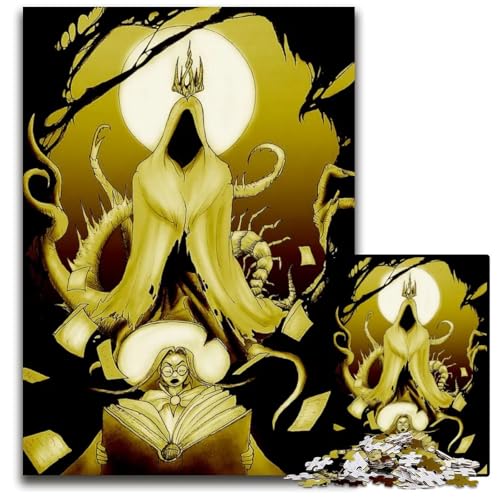 1000teiliges Puzzle für Erwachsene „Tor zum gelben König“ Holzpuzzle perfekt als Halloween Weihnachts und Geburtstagsgeschenk 1000 Teile (75 x 50 cm) von mowenbingpeng