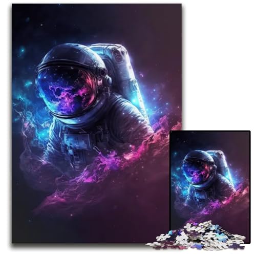 1000teiliges Puzzle für Erwachsene Astronaut im Weltraum Holzpuzzle perfekt als Halloween Weihnachts und Geburtstagsgeschenk 1000 PCS (75 x 50 cm) von mowenbingpeng