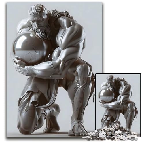 1000teiliges Puzzle für Erwachsene Atlas Titan Puzzles für Erwachsene perfekt als Halloween Weihnachts und Geburtstagsgeschenk 1000 Teile (75 x 50 cm) von mowenbingpeng