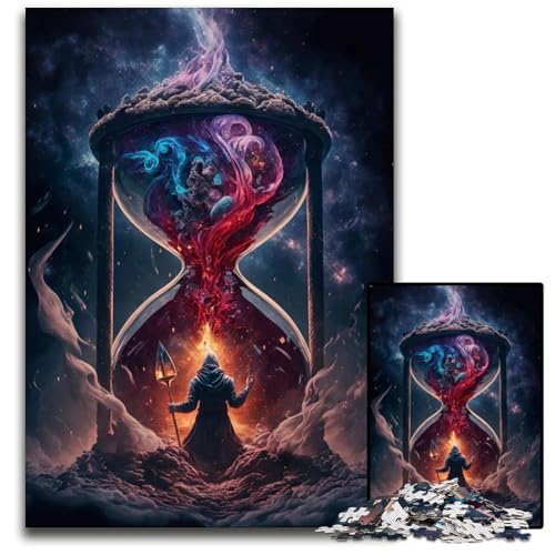1000teiliges Puzzle für Erwachsene Der Fluss der Zeit Holzpuzzle perfekt für Halloween Weihnachten Geburtstagsgeschenk 1000 Teile (75 x 50 cm) von mowenbingpeng