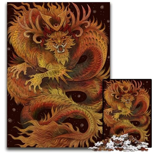 1000teiliges Puzzle für Erwachsene Drachenkrieger Holzpuzzle für Erwachsene Heimdekoration Denksportspiel für Teenager Familieninteraktion 1000 PCS (75 x 50 cm) von mowenbingpeng