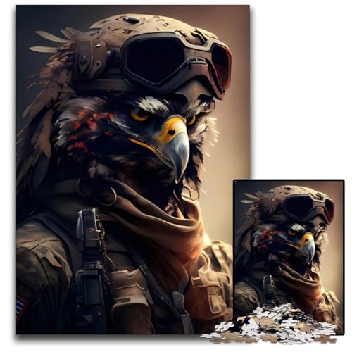 1000teiliges Puzzle für Erwachsene Fantasy Hawk Soldier Puzzles für Erwachsene perfekt für Halloween Weihnachten Geburtstagsgeschenk 1000 Teile (38 x 26 cm) von mowenbingpeng