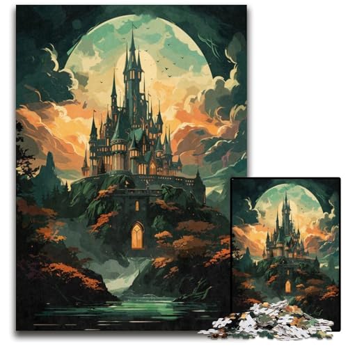 1000teiliges Puzzle für Erwachsene FantasySchlosslandschaft Puzzle für Erwachsene Weihnachten Halloween Ostern Neujahr 1000 PCS (38 x 26 cm) von mowenbingpeng