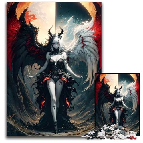 1000teiliges Puzzle für Erwachsene GothicEngel und Teufel Papierpuzzle perfekt für Halloween Weihnachten Geburtstagsgeschenk 1000 Teile (38 x 26 cm) von mowenbingpeng