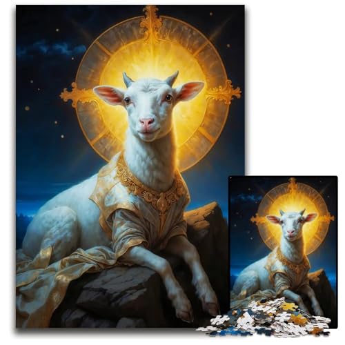 1000teiliges Puzzle für Erwachsene Heiliges Lamm Papierpuzzle perfekt für Halloween Weihnachten Geburtstagsgeschenk 1000 PCS (38 x 26 cm) von mowenbingpeng