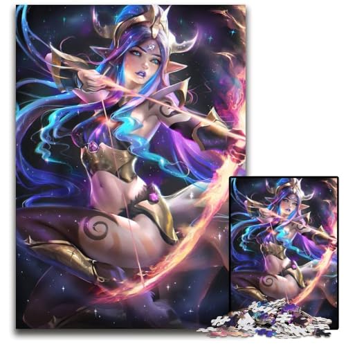 1000teiliges Puzzle für Erwachsene HoroskopSerie Schütze Holzpuzzle perfekt für Halloween Weihnachten Geburtstagsgeschenk 1000 PCS (75 x 50 cm) von mowenbingpeng