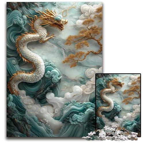 1000teiliges Puzzle für Erwachsene JadedrachenWandkunst Holzpuzzle perfekt für Halloween Weihnachten Geburtstagsgeschenk 1000 PCS (38 x 26 cm) von mowenbingpeng