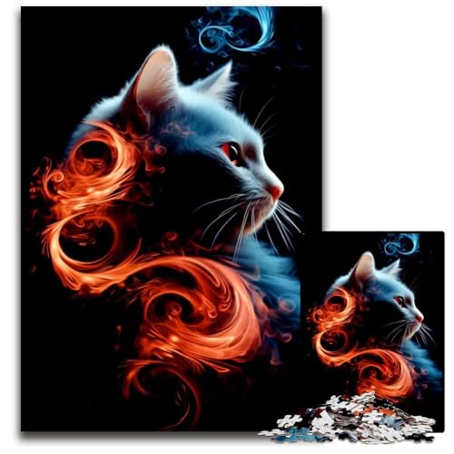 1000teiliges Puzzle für Erwachsene KatzenHolzpuzzle perfekt für Halloween Weihnachten Geburtstagsgeschenk 1000 PCS (75 x 50 cm) von mowenbingpeng