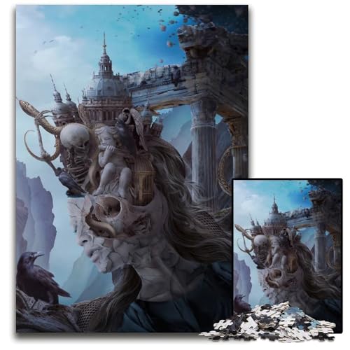 1000teiliges Puzzle für Erwachsene Lost in Time Puzzles für Erwachsene perfekt als Halloween Weihnachts und Geburtstagsgeschenk 1000 Teile (38 x 26 cm) von mowenbingpeng