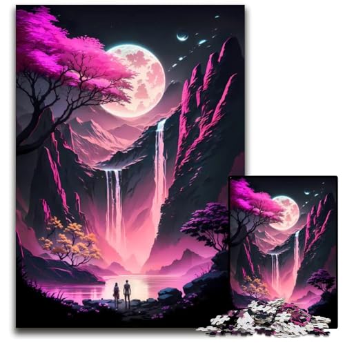 1000teiliges Puzzle für Erwachsene Mondtraumlandschaft 14 Puzzles für Erwachsene perfekt als Halloween Weihnachts und Geburtstagsgeschenk 1000 Teile (38 x 26 cm) von mowenbingpeng
