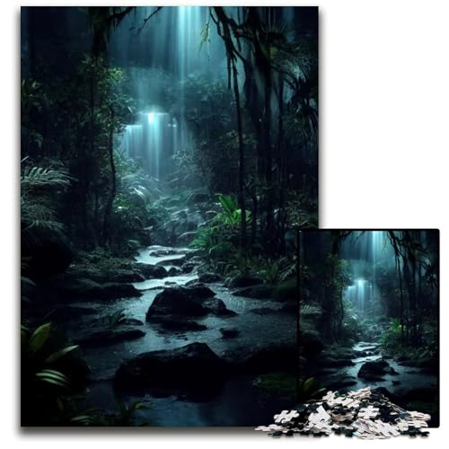 1000teiliges Puzzle für Erwachsene Mystischer Regenwald Puzzle für Erwachsene Weihnachten Halloween Ostern Neujahr 1000 Teile (38 x 26 cm) von mowenbingpeng