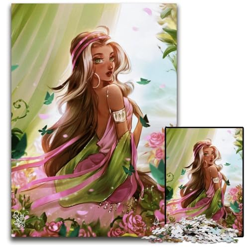 1000teiliges Puzzle für Erwachsene Papierpuzzle Die Blumenfee perfekt als Halloween Weihnachts und Geburtstagsgeschenk 1000 Teile (38 x 26 cm) von mowenbingpeng