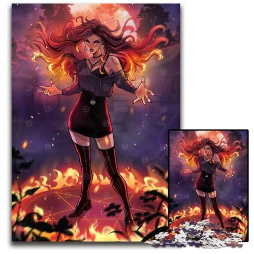 1000teiliges Puzzle für Erwachsene Phoenix Fire Puzzles für Erwachsene Weihnachten Halloween Ostern Neujahr 1000 PCS (75 x 50 cm) von mowenbingpeng
