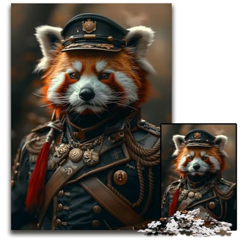 1000teiliges Puzzle für Erwachsene Red Panda Commander Puzzles für Erwachsene perfekt als Halloween Weihnachts und Geburtstagsgeschenk 1000 Teile (38 x 26 cm) von mowenbingpeng