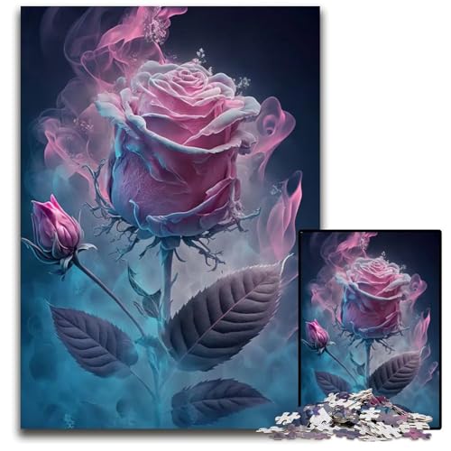 1000teiliges Puzzle für Erwachsene RosenblumenPuzzle aus Holz perfekt für Halloween Weihnachten Geburtstagsgeschenk 1000 Teile (75 x 50 cm) von mowenbingpeng