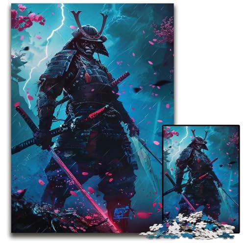1000teiliges Puzzle für Erwachsene SamuraiKrieger im Sturm Puzzles für Erwachsene perfekt als Halloween Weihnachts und Geburtstagsgeschenk 1000 Teile (75 x 50 cm) von mowenbingpeng