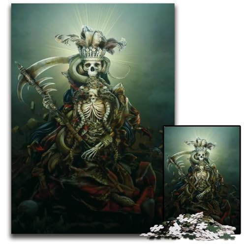 1000teiliges Puzzle für Erwachsene SkelettköniginPuzzle für Erwachsene Weihnachten Halloween Ostern Neujahr 1000 PCS (75 x 50 cm) von mowenbingpeng