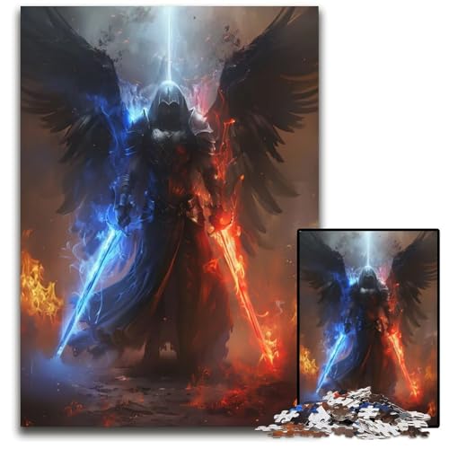 1000teiliges Puzzle für Erwachsene The Dark Angel Puzzles für Erwachsene Weihnachten Halloween Ostern Neujahr 1000 Teile (38 x 26 cm) von mowenbingpeng