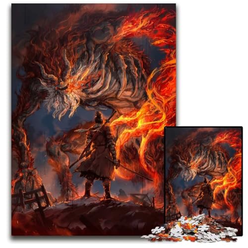 1000teiliges Puzzle für Erwachsene The Wolf Sekiro Holzpuzzle perfekt als Halloween Weihnachts und Geburtstagsgeschenk 1000 Teile (75 x 50 cm) von mowenbingpeng