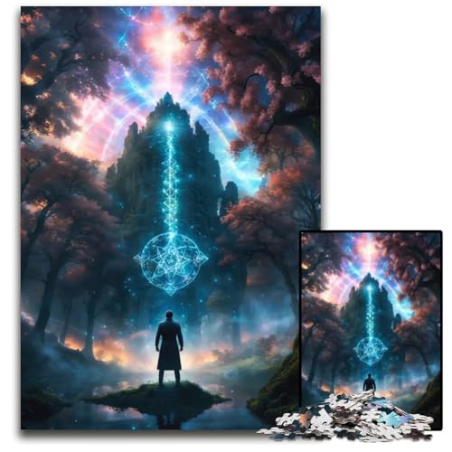 1000teiliges Puzzle für Erwachsene Waldschrein Zauberpuzzle für Erwachsene perfekt als Halloween Weihnachts und Geburtstagsgeschenk 1000 Teile (75 x 50 cm) von mowenbingpeng