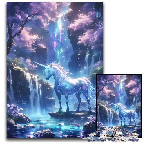 1000teiliges Puzzle für Erwachsene Welt der Einhörner Puzzles für Erwachsene perfekt als Halloween Weihnachts und Geburtstagsgeschenk 1000 Teile (38 x 26 cm) von mowenbingpeng