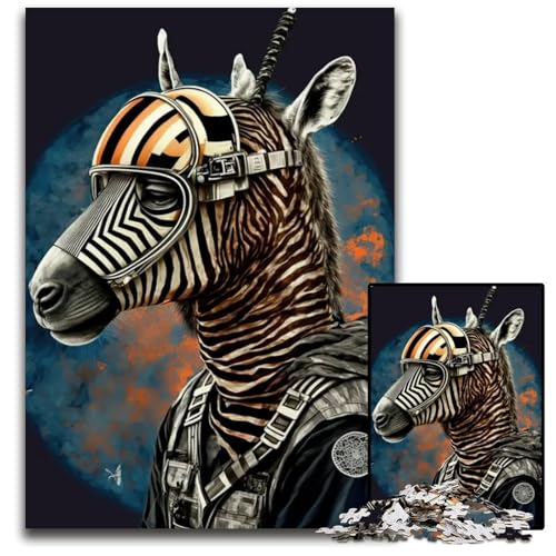 1000teiliges Puzzle für Erwachsene ZebraAstronautenPuzzles für Erwachsene perfekt als Halloween Weihnachts und Geburtstagsgeschenk 1000 Teile (38 x 26 cm) von mowenbingpeng
