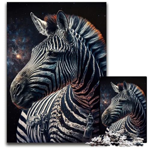 1000teiliges Puzzle für Erwachsene ZebraAstronautenPuzzles für Erwachsene perfekt als Halloween Weihnachts und Geburtstagsgeschenk 1000 Teile (75 x 50 cm) von mowenbingpeng