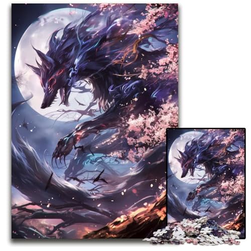 1000teiliges Puzzle für Erwachsene böser KitsuneFuchs Puzzle für Erwachsene Weihnachten Halloween Ostern Neujahr 1000 Teile (38 x 26 cm) von mowenbingpeng