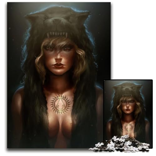 1000teiliges Puzzle für Erwachsene persönliches Kunstwerk Papierpuzzle perfekt als Halloween Weihnachts und Geburtstagsgeschenk 1000 Teile (38 x 26 cm) von mowenbingpeng