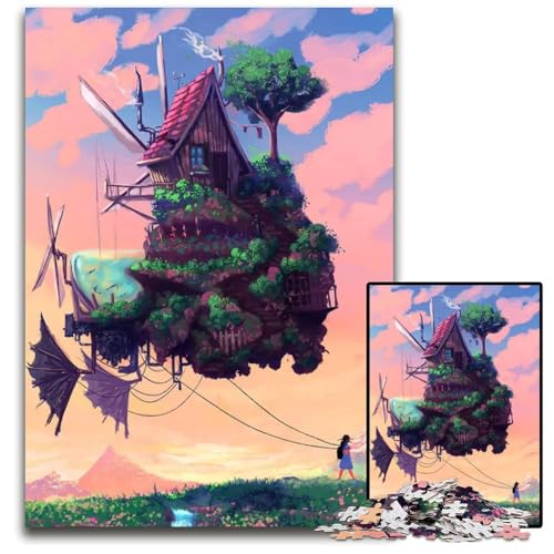 1000teiliges Puzzle für Erwachsene zum Thema Umzug Holzpuzzle perfekt als Halloween Weihnachts und Geburtstagsgeschenk 1000 Teile (75 x 50 cm) von mowenbingpeng