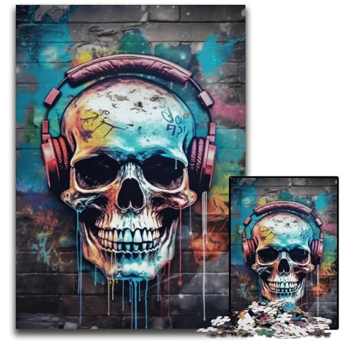 1000teiliges Puzzle mit GraffitiTotenkopfRille unmögliches Puzzle für Erwachsene pädagogisches Denkspiel künstlerische HeimbüroDekoration ab 14 Jahren 1000 Teile (38 x 26 cm) von mowenbingpeng