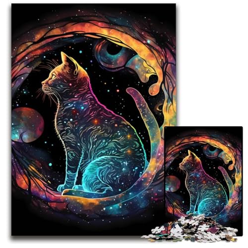 1000teiliges Puzzle süße KatzenGelassenheitslandschaft unmögliches Puzzle für Erwachsene Denksportspiel interaktives Familienspiel geeignet für Kinder ab 14 Jahren 1000 Teile (75 x 50 cm) von mowenbingpeng