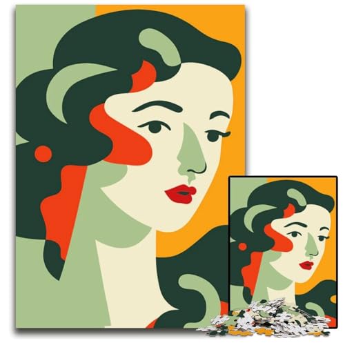 1000teiliges Puzzle zum Ausmalen für Frauen Holzpuzzle für Teenager und Familien perfekte DIYDekoration und Denksportaufgabe 1000 Teile (38 x 26 cm) von mowenbingpeng