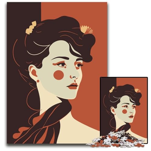 1000teiliges Puzzle zum Ausmalen für Frauen Holzpuzzle für Teenager und Familien perfekte DIYDekoration und Denksportaufgabe 1000 Teile (38 x 26 cm) von mowenbingpeng