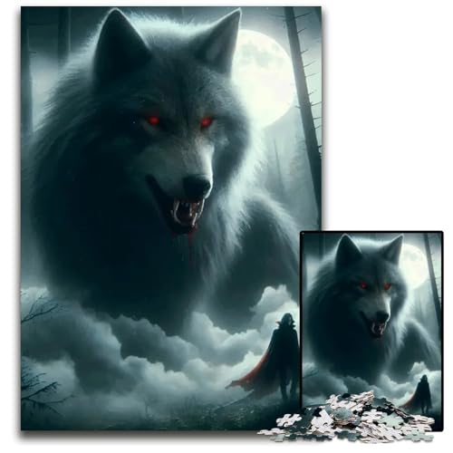 1000teiliges PuzzleGeschenk „DER Wolf UND DER Vampir“ Puzzle für Erwachsene Denkspiel für Teenager 1000 Teile (75 x 50 cm) von mowenbingpeng