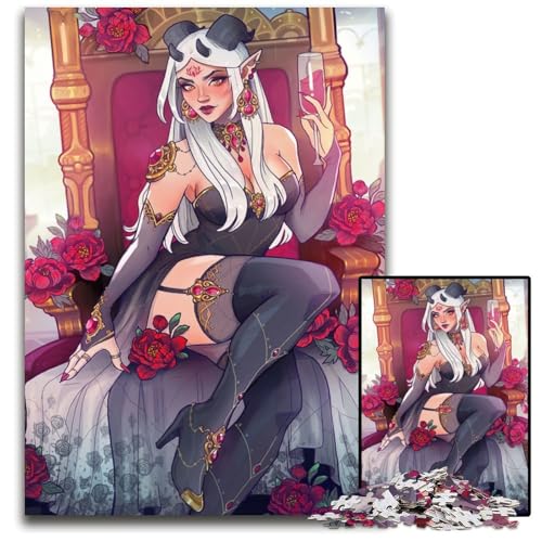 1000teiliges PuzzleGeschenk „Dark Queen“ Puzzles für Erwachsene Denksportspiel für Teenager 1000 Teile (75 x 50 cm) von mowenbingpeng