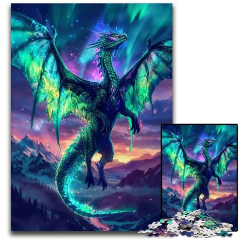 1000teiliges PuzzleGeschenk Aurora Seraphim Dragon Puzzles für Erwachsene Denksportspiel für Teenager 1000 Teile (38 x 26 cm) von mowenbingpeng