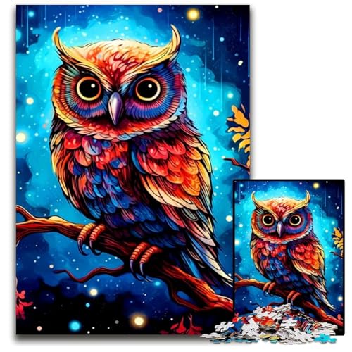 1000teiliges PuzzleGeschenk Bunte EulenPuzzles für Erwachsene Denksportspiel für Teenager 1000 Teile (75 x 50 cm) von mowenbingpeng