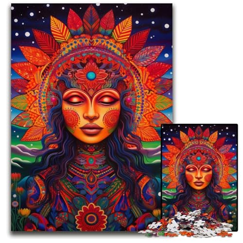 1000teiliges PuzzleGeschenk Göttin HuicholKunst Puzzles für Erwachsene Denksportspiel für Teenager 1000 PCS (75 x 50 cm) von mowenbingpeng