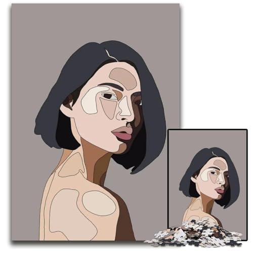 Abstraktes Frauenporträt 1000teiliges Puzzle anspruchsvolles Denkspiel entspannendes Spielzeug für Teenager 1000 Teile (75 x 50 cm) von mowenbingpeng