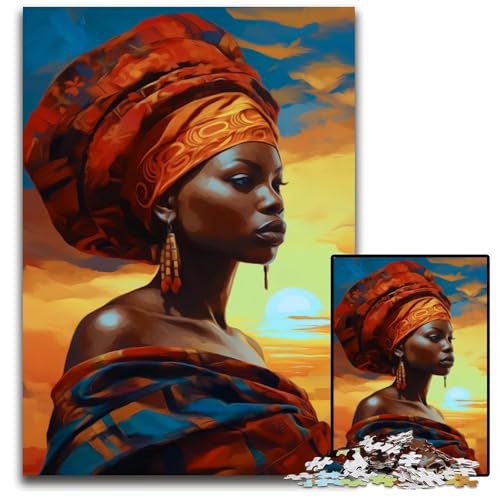 AfrikaPuzzle 1000 Teile für Erwachsene Holzpuzzle Familienspielabend Spaß DIY dekoratives Kunstwerk 1000 Teile (75 x 50 cm) von mowenbingpeng