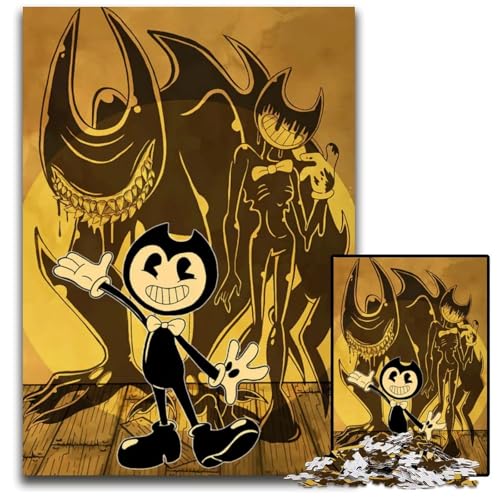 Bendy und die Tintenmaschine 1000teiliges Puzzle anspruchsvolles Denkspiel entspannendes Spielzeug für Teenager 1000 Teile (75 x 50 cm) von mowenbingpeng