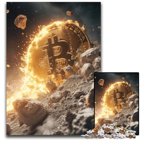 Bitcoin Strong 1000teiliges Puzzle für Erwachsene Holzpuzzle anspruchsvolle Denksportaufgabe Familienaktivität Heimdekoration 1000 Teile (75 x 50 cm) von mowenbingpeng
