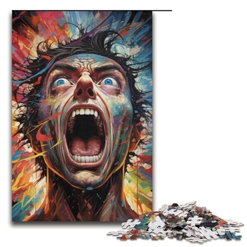 Bunter Psychedelischer Maler 1000-teiliges Puzzle für Erwachsene Puzzle als Geschenk geeignet für Teenager ab 14 Jahren 1000 Teile (38 x 26 cm) von mowenbingpeng