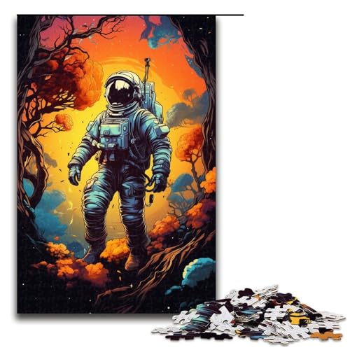 Buntes psychedelisches Astronauten-Puzzle mit 1000 Teilen für Erwachsene. Puzzle als Geschenk geeignet für Teenager ab 14 Jahren. 1000 Teile (75 x 50 cm) von mowenbingpeng